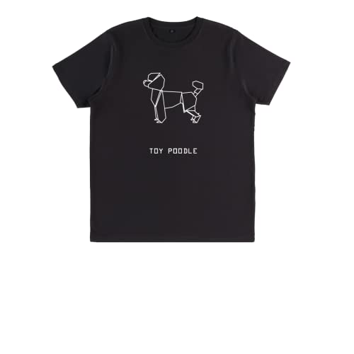 Originami Toy POODLE Unisex T-Shirt Pudel Toy Barboncino, DOG Hund, Bio-Baumwolle, vegan genehmigt, personalisierbares T-Shirt, Dshirt14 DESIGNEDSHIRT (L, Schwarz) von DESIGNEDSHIRT
