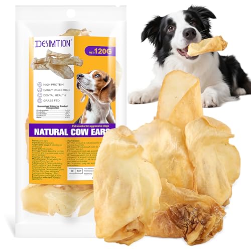 100% natürliche echte Rinderöhrchen für Hunde – Zahnpflege-Kauartikel aus Einer einzigen Zutat, lang anhaltende Leckerbissen für alle Rassen | Hoher Proteingehalt, leicht verdaulich,120G 100% natürliche echte Rinderöhrchen für Hunde – Zahnpflege-Kauartikel aus Einer einzigen Zutat, lang anhaltende Leckerbissen für alle Rassen | Hoher Proteingehalt, leicht verdaulich,120G von DESIMTION