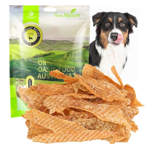 Hühnchen-Jerky-Hundesnacks, hergestellt aus 100% echter Hühnerbrust, Hundetrainingssnacks zum Kauen, gesunde Snacks, proteinreich, gesund und leicht verdaulich von DESIMTION