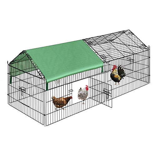 DEStar Hühnerstall mit wetterfester Abdeckung 180,8x75x75 cm Kleintierkäfig aus Metall Freigehege Geflügelstall Kleintiergehege zusammenklappbar für Hühner Ente Kaninchen Katzen Laufstall DEStar Hühnerstall mit wetterfester Abdeckung 180,8x75x75 cm Kleintierkäfig aus Metall Freigehege Geflügelstall Kleintiergehege zusammenklappbar für Hühner Ente Kaninchen Katzen Laufstall von DEStar