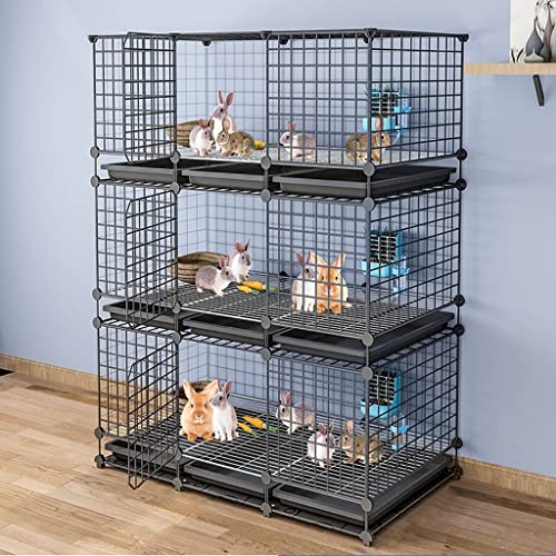 Kaninchenkäfig für den Innenbereich, Kaninchenkäfig – DIY-Laufstall für Haustiere, Metallgehege mit Tür für Kaninchen, geeignet für kleine Haustiere, Kaninchen, Igel, Katzen (Größe: 142 x 111 x 39 cm) Kaninchenkäfig für den Innenbereich, Kaninchenkäfig – DIY-Laufstall für Haustiere, Metallgehege mit Tür für Kaninchen, geeignet für kleine Haustiere, Kaninchen, Igel, Katzen (Größe: 142 x 111 x 39 cm) von DEUYO