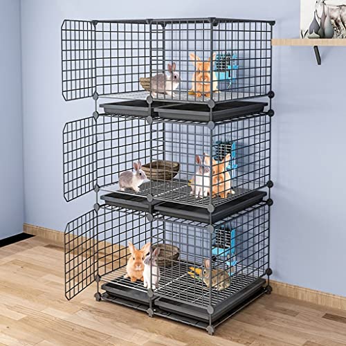 Kaninchenkäfig für den Innenbereich, Kaninchenkäfig – DIY-Laufstall für Haustiere, Metallgehege mit Tür für Kaninchen, geeignet für kleine Haustiere, Kaninchen, Igel, Katzen (Größe: 75 x 39 x 142 cm) Kaninchenkäfig für den Innenbereich, Kaninchenkäfig – DIY-Laufstall für Haustiere, Metallgehege mit Tür für Kaninchen, geeignet für kleine Haustiere, Kaninchen, Igel, Katzen (Größe: 75 x 39 x 142 cm) von DEUYO