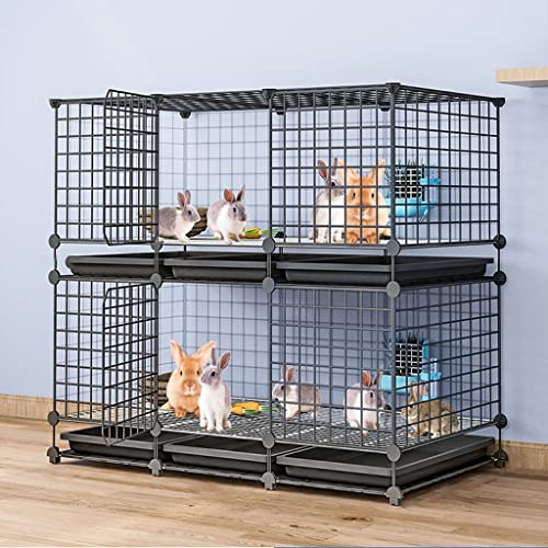 Kaninchenkäfig für den Innenbereich, Kaninchenkäfig – DIY-Laufstall für Haustiere, Metallgehege mit Tür für Kaninchen, geeignet für kleine Haustiere, Kaninchen, Igel, Katzen (Größe: 95 x 111 x 39 cm) Kaninchenkäfig für den Innenbereich, Kaninchenkäfig – DIY-Laufstall für Haustiere, Metallgehege mit Tür für Kaninchen, geeignet für kleine Haustiere, Kaninchen, Igel, Katzen (Größe: 95 x 111 x 39 cm) von DEUYO