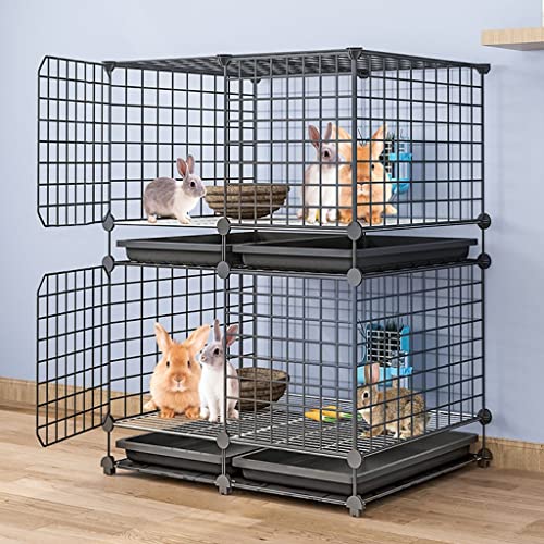 Kaninchenkäfig für den Innenbereich, Kaninchenkäfig – DIY-Laufstall für Haustiere, Metallgehege mit Tür für Kaninchen, geeignet für kleine Haustiere, Kaninchen, Igel, Katzen (Größe: 95 x 75 x 39 cm) Kaninchenkäfig für den Innenbereich, Kaninchenkäfig – DIY-Laufstall für Haustiere, Metallgehege mit Tür für Kaninchen, geeignet für kleine Haustiere, Kaninchen, Igel, Katzen (Größe: 95 x 75 x 39 cm) von DEUYO
