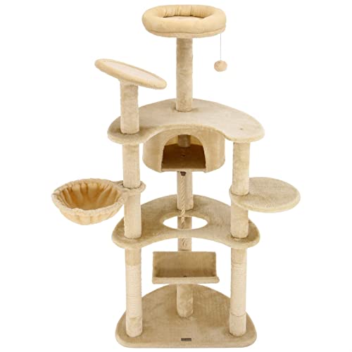 Katzenbaumhäuser, universeller Katzenbaum, mehrschichtiges Design, Beige, professioneller Katzen-Kletterbaum, Katzen-Klettergerüst, Katzen-Kletterbaum Warm as Ever Katzenbaumhäuser, universeller Katzenbaum, mehrschichtiges Design, Beige, professioneller Katzen-Kletterbaum, Katzen-Klettergerüst, Katzen-Kletterbaum Warm as Ever von DEUYO