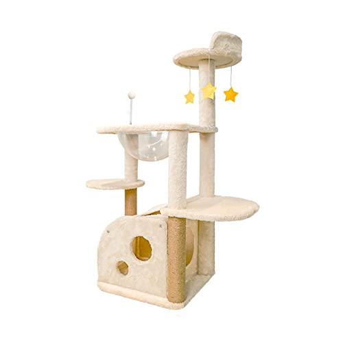 Kratzbaum, großes Katzenklettergerüst mit Streu, Katzenstreu, Katzenbaum, integriertes Katzenkratzbrett, Schleifklaue, Katzenspielzeug, Regal, Raumkapsel, Katzenvilla, Katzenkletterbaum (Farbe: Grau) Kratzbaum, großes Katzenklettergerüst mit Streu, Katzenstreu, Katzenbaum, integriertes Katzenkratzbrett, Schleifklaue, Katzenspielzeug, Regal, Raumkapsel, Katzenvilla, Katzenkletterbaum (Farbe: Grau) von DEUYO