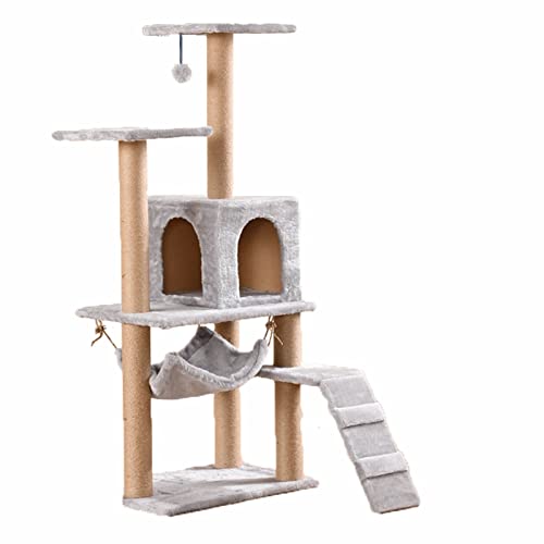 Kratzbaumhäuser Mehrschichtiges Katzenklettergerüst Katzenbaumturm Sisal-Kratzsäule Haustierkatze Katzenwohnung Haushaltsmöbel Katzenspielzeug (Farbe: Blau) (Blau) Warm as Ever von DEUYO