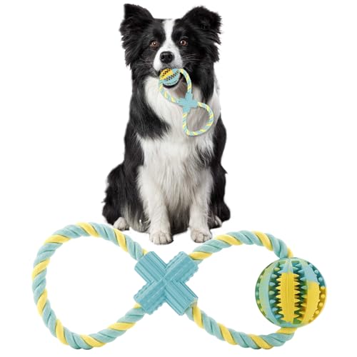 DEWEL Hundefutterball, interaktives Hundespielzeug, Haustier-Leckerli-Spender-Spielzeug, Zahnreinigungsball, Gummi, grün von DEWEL