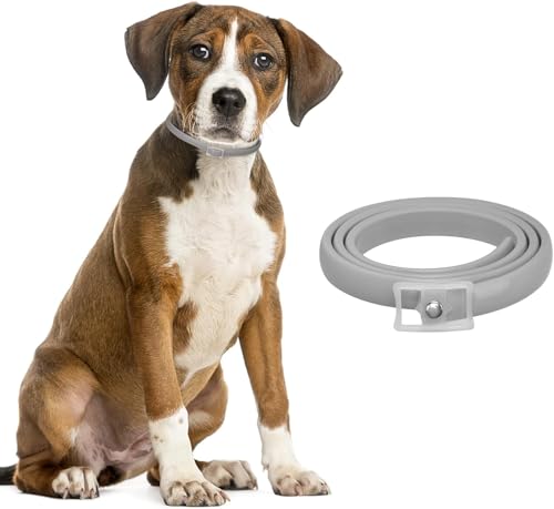 DEWEL Hundehalsbänder gegen Ungeziefer, 63,5cm Verstellbar Anti Floh und Zecken Halsband für Hunde, Wasserdicht Flohhalsband von DEWEL