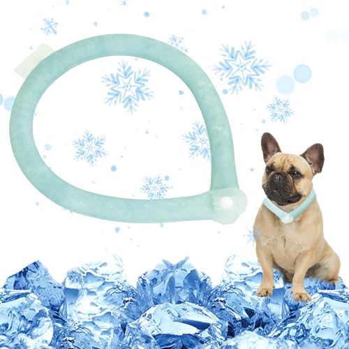 DEWEL Kühlhalsband für Hunde, Kühlhalsband für Hunde, schnell abkühlbar bei 28°C, Sommer-Kühl Nackenwickel, für kleine und mittlere Hunde mit einem Halsumfang von weniger als 47 cm (Grün) von DEWEL