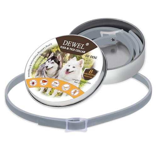 DEWEL Zeckenhalsband für Hunde, 63.5cm Verstellbar Floh-und Zecken Halsbander, Wasserdicht Anti-Zecken und Flöhe von DEWEL