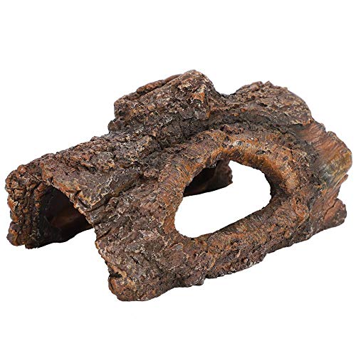 DEWIN Reptile Hiding Harz Dekorationen, Reptilienversteckhöhle Harzsimulationsbaum Amphibien Reptilienversteckhöhle Landschaftszubehör für Skorpion-Eidechse Dekoration 15.5x10 x 8cm von DEWIN