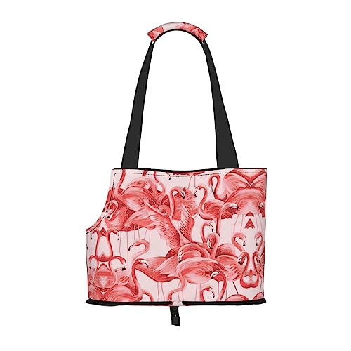 Flamingo Kleine Hundetragetasche, tragbar, kleine Hunde/Katze, weiche Seiten, Haustier-Einkaufstasche von DEXNEL
