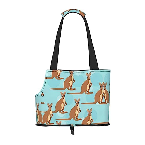 Funny For Kangaroo Zoo Kleine Hundetragetasche, tragbar, für kleine Hunde/Katzen, weiche Seiten, Haustier-Einkaufstasche von DEXNEL