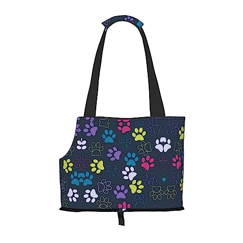Süße Hundepfoten-Trägertasche, tragbar, für kleine Hunde/Katzen, weiche Seiten, Einkaufstasche für den Außenbereich von DEXNEL