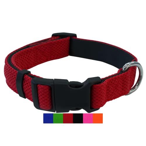 DEY - Premium Hundehalsband Air Mesh | Verstellbar | für Kleine, Mittelgroße u. Große Hunde | viele Farben u. Größen | Halsband Hund Katzen | Hunde-Halsbänder | Welpen-Halsband | Rot, S DEY - Premium Hundehalsband Air Mesh | Verstellbar | für Kleine, Mittelgroße u. Große Hunde | viele Farben u. Größen | Halsband Hund Katzen | Hunde-Halsbänder | Welpen-Halsband | Rot, S von DEY
