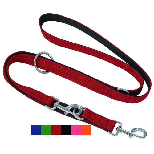 DEY - Premium Hundeleine Air Mesh 2m | 3fach Verstellbar | für Kleine, Mittelgroße u. Große Hunde | viele Farben | Doppelleine Hund Katze | Schleppleine | Führ-Leine | Welpen-Leine | Rot, M DEY - Premium Hundeleine Air Mesh 2m | 3fach Verstellbar | für Kleine, Mittelgroße u. Große Hunde | viele Farben | Doppelleine Hund Katze | Schleppleine | Führ-Leine | Welpen-Leine | Rot, M von DEY