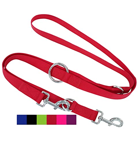 DEY - Premium Hundeleine Nylon 2m | 3fach Verstellbar | für Kleine, Mittelgroße u. Große Hunde | viele Farben |Doppelleine Hund Katze Welpe | Schleppleine |Führ-Leine | Welpenleine | Rot, L DEY - Premium Hundeleine Nylon 2m | 3fach Verstellbar | für Kleine, Mittelgroße u. Große Hunde | viele Farben |Doppelleine Hund Katze Welpe | Schleppleine |Führ-Leine | Welpenleine | Rot, L von DEY