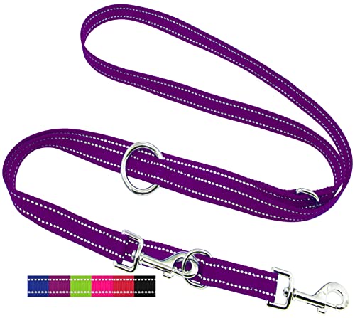 DEY - Premium Hundeleine Nylon 2m | Reflektierend | 3fach Verstellbar | für Kleine, Mittelgroße u. Große Hunde | viele Farben |Doppelleine Hund | Schleppleine | Führ-Leine | Welpenleine | Lila, L DEY - Premium Hundeleine Nylon 2m | Reflektierend | 3fach Verstellbar | für Kleine, Mittelgroße u. Große Hunde | viele Farben |Doppelleine Hund | Schleppleine | Führ-Leine | Welpenleine | Lila, L von DEY