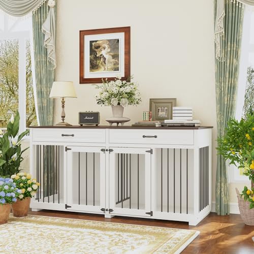 Hundebox XXL, Hundekäfig für Zuhause, Große Hundekiste für den Innenbereich, 164 x 80 x 60 cm, PB-Brett + Bügeleisen,PB-Brett + Bügeleisen, Hundebox mit 2 Türen Transportkäfig, Hundetransportbox Hundebox XXL, Hundekäfig für Zuhause, Große Hundekiste für den Innenbereich, 164 x 80 x 60 cm, PB-Brett + Bügeleisen,PB-Brett + Bügeleisen, Hundebox mit 2 Türen Transportkäfig, Hundetransportbox von DEZAGCE