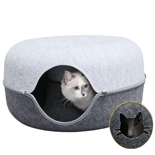 Katzennest, Gemütliches Katzenhöhlenbett, Katzenversteck, Süßes Katzenversteck, Vielseitiges Katzenbett for Privatsphäre, Nickerchen und Spielen, Passend for Katzen und Hunde(Dark Light Grey Bed,DONUT Katzennest, Gemütliches Katzenhöhlenbett, Katzenversteck, Süßes Katzenversteck, Vielseitiges Katzenbett for Privatsphäre, Nickerchen und Spielen, Passend for Katzen und Hunde(Dark Light Grey Bed,DONUT von DFJOENVLDKHFE
