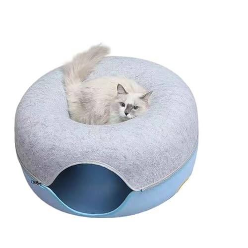 Katzennest, Gemütliches Katzenhöhlenbett, Katzenversteck, Süßes Katzenversteck, Vielseitiges Katzenbett for Privatsphäre, Nickerchen und Spielen, Passend for Katzen und Hunde(Light Gray Blue Bed,DONUT Katzennest, Gemütliches Katzenhöhlenbett, Katzenversteck, Süßes Katzenversteck, Vielseitiges Katzenbett for Privatsphäre, Nickerchen und Spielen, Passend for Katzen und Hunde(Light Gray Blue Bed,DONUT von DFJOENVLDKHFE
