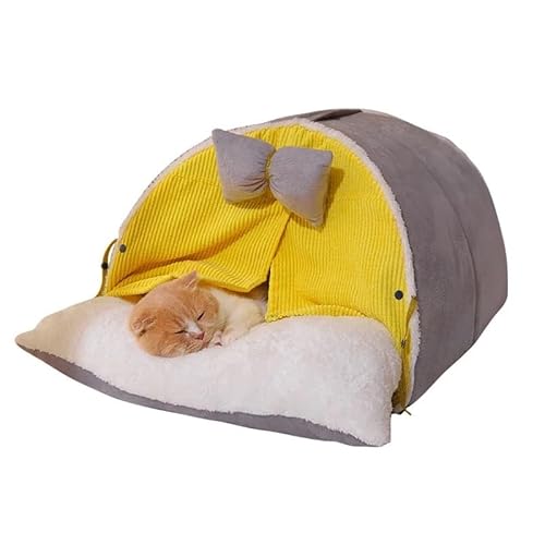 Katzennest, Gemütliches Katzenhöhlenbett, Katzenversteck, Süßes Katzenversteck, Vielseitiges Katzenbett for Privatsphäre, Nickerchen und Spielen, Passend for Katzen und Hunde(Yellow,M-within 5Kg) Katzennest, Gemütliches Katzenhöhlenbett, Katzenversteck, Süßes Katzenversteck, Vielseitiges Katzenbett for Privatsphäre, Nickerchen und Spielen, Passend for Katzen und Hunde(Yellow,M-within 5Kg) von DFJOENVLDKHFE