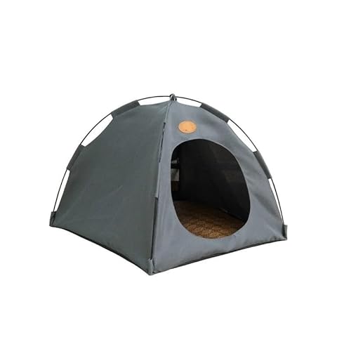 Pop-Up-Haustierzelt, tragbares Versteck for Katzen und kleine Hunde, Katzenzelte for drinnen, faltbares Haus for und draußen mit Netzfenstern und weichem Kühlkissen(Gray,L) von DFJOENVLDKHFE