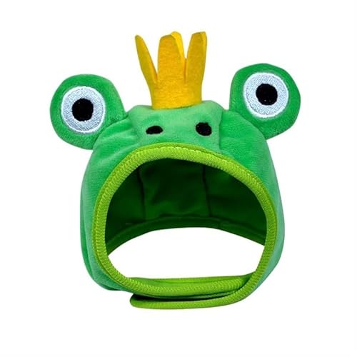 Verstellbare Hundemütze, süße und praktische Hundemütze for den täglichen Gebrauch im Freien, Hüte for Hunde for kleine und mittelgroße Hunde(Crown Frog,S) von DFJOENVLDKHFE