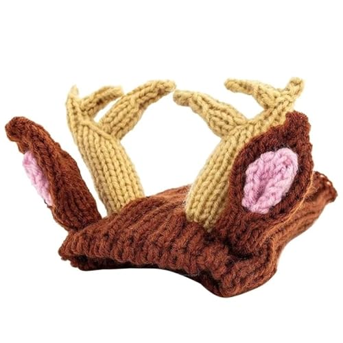 Verstellbare Hundemütze, süße und praktische Hundemütze for den täglichen Gebrauch im Freien, Hüte for Hunde for kleine und mittelgroße Hunde(Deer,M) von DFJOENVLDKHFE