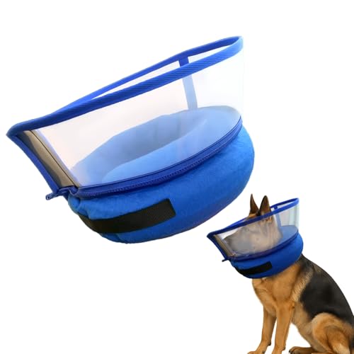 Aufblasbares Hundehalsband, verstellbare Größe, Klettverschluss mit weicher Polsterung, Halsband nach Operationen, für kleine, mittelgroße und große Hunde, um das Lecken zu stoppen, extra verbesserter Aufblasbares Hundehalsband, verstellbare Größe, Klettverschluss mit weicher Polsterung, Halsband nach Operationen, für kleine, mittelgroße und große Hunde, um das Lecken zu stoppen, extra verbesserter von DFQ