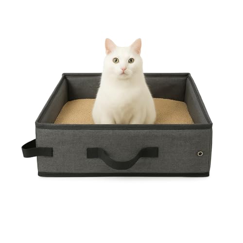 Tragbare Katzentoilette, zusammenklappbare Kätzchentoilette für Reisen, mit Reißverschlussabdeckung und kostenloser Streuschaufel, Tragetasche, benutzerfreundlich für Hotelaufenthalte und verschiedene Tragbare Katzentoilette, zusammenklappbare Kätzchentoilette für Reisen, mit Reißverschlussabdeckung und kostenloser Streuschaufel, Tragetasche, benutzerfreundlich für Hotelaufenthalte und verschiedene von DFQ