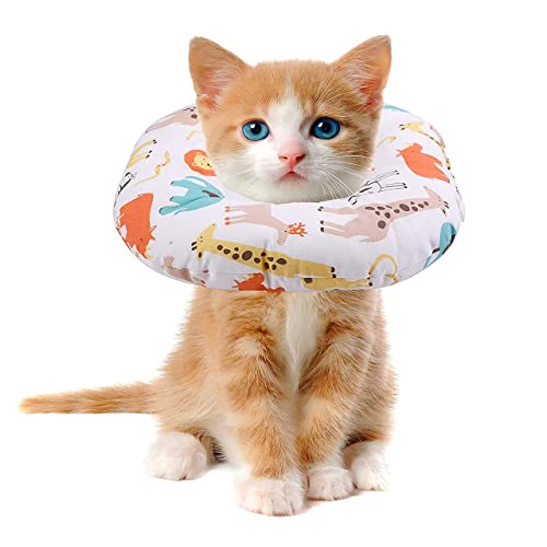 DG Catiee Genesungshalsband für Katzen, verstellbar, weich, Halsband, nach Operationen, Anti-Leck-Wundheilungsschutz (10–18 cm, A-2 Stück) von DG Catiee