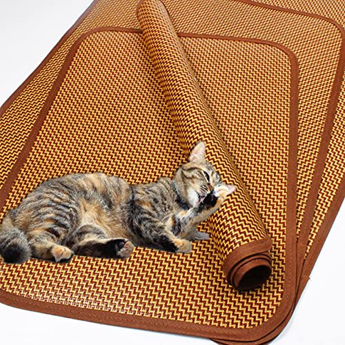 DG Catiee Haustier-Isomatte, Sommer-Kühlmatte, natürlicher Bambus, Anti-Angst-Katzen-Kratzunterlage für kleine, mittelgroße und große Katzen, Hunde (50 x 50 cm) von DG Catiee