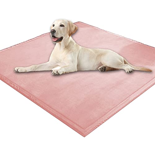 Extra große Hundematratze, weicher Korallen-Samt, Haustiermatte, Anti-Angst, XXL-Hundekissen, Katzen-Schlafmatte für kleine, mittelgroße und große Hunde, Katzen (150 x 180 cm, Rosa) von DG Catiee