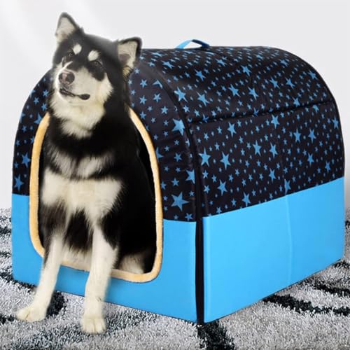 DG Catiee Extra großes Hundebett, waschbar, luxuriös, großes Hundehaus, Katzenhöhle, Zelt, wasserdicht, für große und mittelgroße Hunde, drinnen und draußen (Größe XL: 75 x 57 x 55 cm, F) von DG Catiee