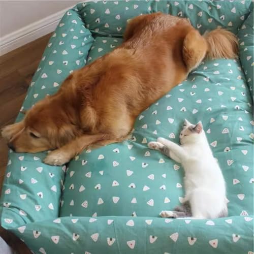 Hundebett-Matratze, groß, waschbar, abnehmbares Hundebett, Kissen mit rutschfester Unterseite, weiches Hundebettkissen für große und kleine Hunde (100–130 cm, F) von DG Catiee