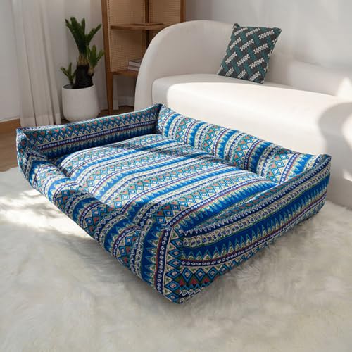 Hundebett-Matratze, groß, waschbar, abnehmbares Hundebett, Kissen mit rutschfester Unterseite, weiches Hundebettkissen für große und kleine Hunde (70–90 cm, B) von DG Catiee