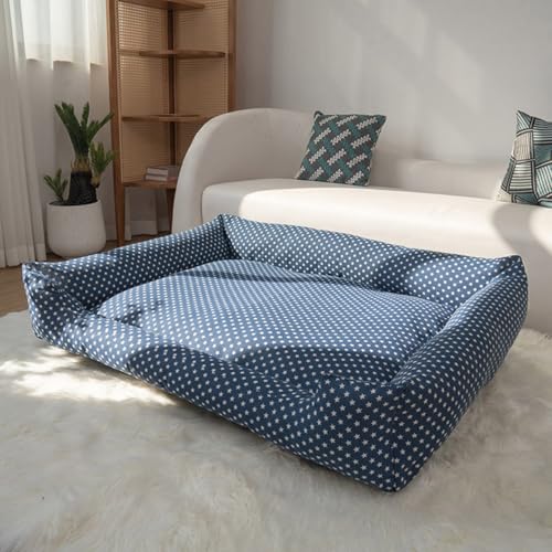 Hundebett-Matratze, groß, waschbar, abnehmbares Hundebett, Kissen mit rutschfester Unterseite, weiches Hundebettkissen für große und kleine Hunde (70–90 cm, D) von DG Catiee