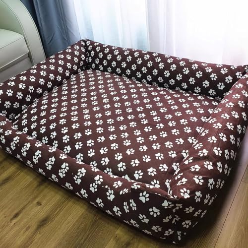 Hundebett-Matratze, groß, waschbar, abnehmbares Hundebett, Kissen mit rutschfester Unterseite, weiches Hundebettkissen für große und kleine Hunde (70–90 cm, E) von DG Catiee