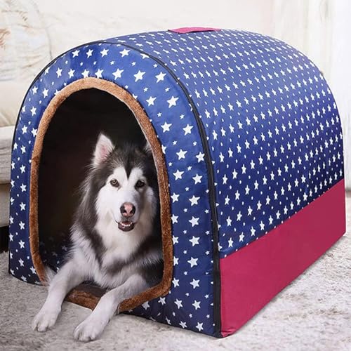 Hundehütte für große Hunde, Größe XL, für große und mittelgroße Hunde, für drinnen und draußen, Größe L (60 x 48 x 43 cm), A) von DG Catiee