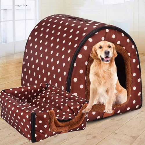 Hundehütte für große Hunde, Größe XL, für große und mittelgroße Hunde, für drinnen und draußen, Größe L (60 x 48 x 43 cm), E) von DG Catiee