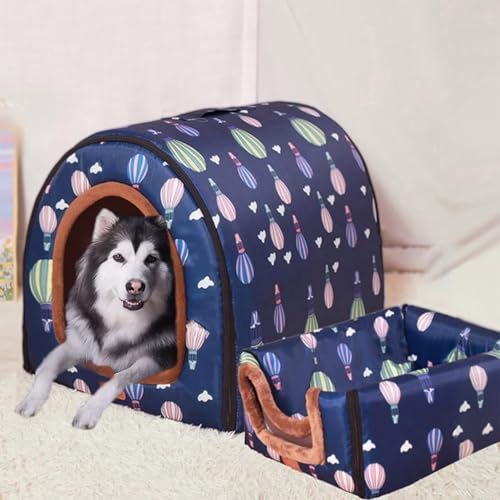 Hundehütte für große Hunde, Größe XL, für große und mittelgroße Hunde, für drinnen und draußen, Größe XL (75 x 57 x 55 cm), K) von DG Catiee