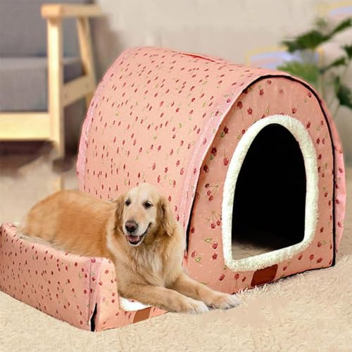 Hundehütte für große Hunde, Größe XL, für große und mittelgroße Hunde, für drinnen und draußen, Größe XL (75 x 57 x 55 cm) von DG Catiee