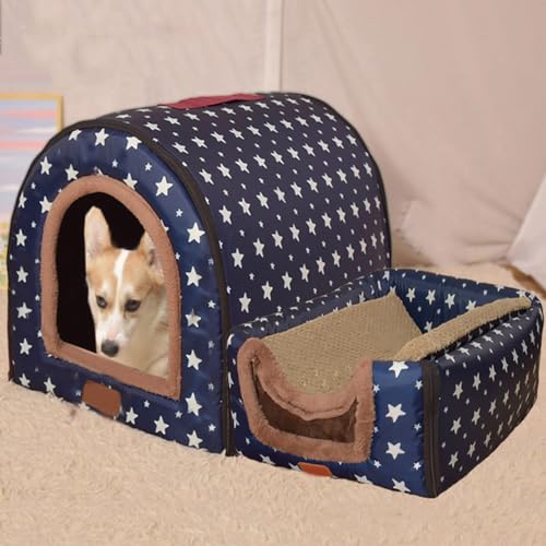 Hundehütte für kleine und mittelgroße Hunde, Größe XL, für drinnen und draußen, waschbar, 70 x 57 x 55 cm Hundehütte für kleine und mittelgroße Hunde, Größe XL, für drinnen und draußen, waschbar, 70 x 57 x 55 cm von DG Catiee