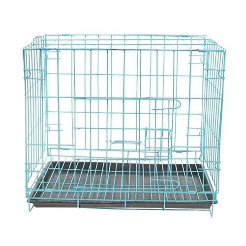 Hundekäfig für kleine Hunde, aus Metall, zusammenklappbar, mit herausnehmbarem Tablett, für Welpen, Kätzchen, Katzenkäfig, 35 x 26 x 32 cm, Blau Hundekäfig für kleine Hunde, aus Metall, zusammenklappbar, mit herausnehmbarem Tablett, für Welpen, Kätzchen, Katzenkäfig, 35 x 26 x 32 cm, Blau von DG Catiee