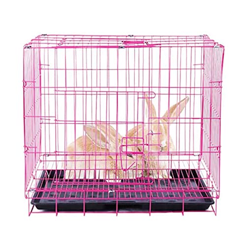 Hundekäfig für kleine Hunde, aus Metall, zusammenklappbar, mit herausnehmbarem Tablett, für Welpen, Kätzchen, Katzenkäfig, 35 x 26 x 32 cm, Rosa Hundekäfig für kleine Hunde, aus Metall, zusammenklappbar, mit herausnehmbarem Tablett, für Welpen, Kätzchen, Katzenkäfig, 35 x 26 x 32 cm, Rosa von DG Catiee
