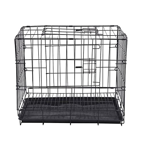 Hundekäfig für kleine Hunde, aus Metall, zusammenklappbar, mit herausnehmbarem Tablett, für Welpen, Kätzchen, Katzenkäfig, 35 x 26 x 32 cm, Schwarz Hundekäfig für kleine Hunde, aus Metall, zusammenklappbar, mit herausnehmbarem Tablett, für Welpen, Kätzchen, Katzenkäfig, 35 x 26 x 32 cm, Schwarz von DG Catiee