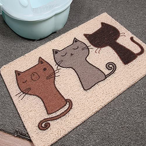 Katzenstreu Matte Katze Fütterung Tablett Pads Futternapf Matte Rutschfest PVC Wasserdicht Haustier Katze Kätzchen Welpen (40 x 50 cm-2 Stück, A) von DG Catiee