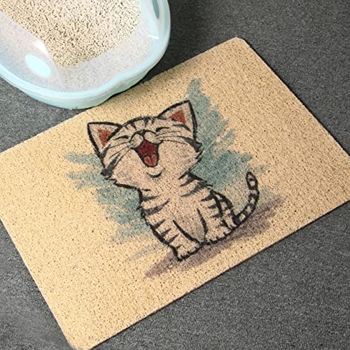 Katzenstreu Matte Katze Fütterung Tablett Pads Futternapf Matte Rutschfest PVC Wasserdicht Haustier Katze Kätzchen Welpen (40 x 50 cm-2 Stück, B) von DG Catiee